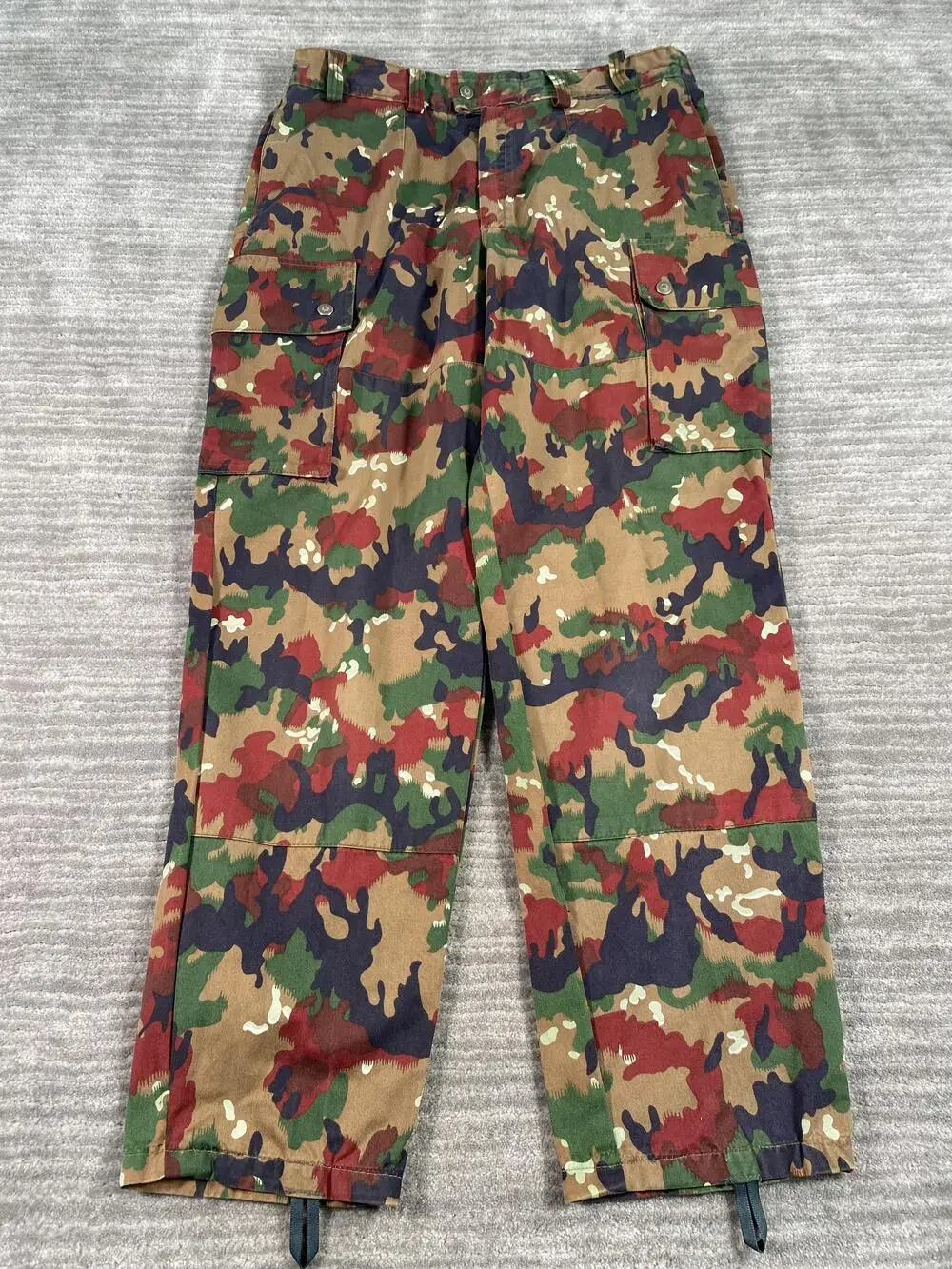 Vintage SIRNA Pants Mens 30x30 Multicolor Camo Cargo Canvas Army Workwear 80s